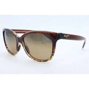 Maui Jim Starfish MJ744-01T Cat Eye Tortoise Polarized Sunglasses Brown Lens (B)